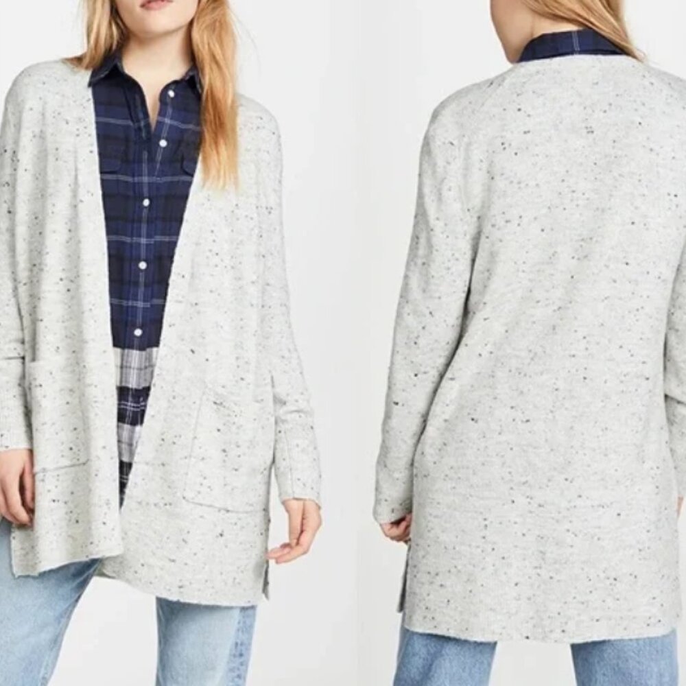 MADEWELL Soft Donegal Kent Cardigan in smoke grey Fits up to Large